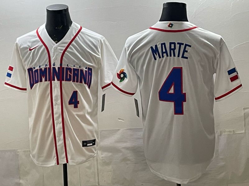 Men 2026 World Cub #4 Marte White Game Nike MLB Jersey style 006